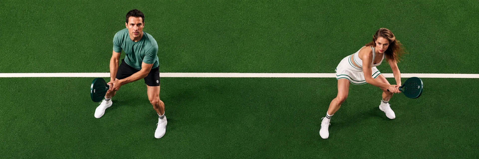 Members playing padel on court
